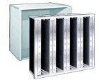 Rigid V-cell box filters