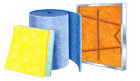 Rolled filter media and filter pads